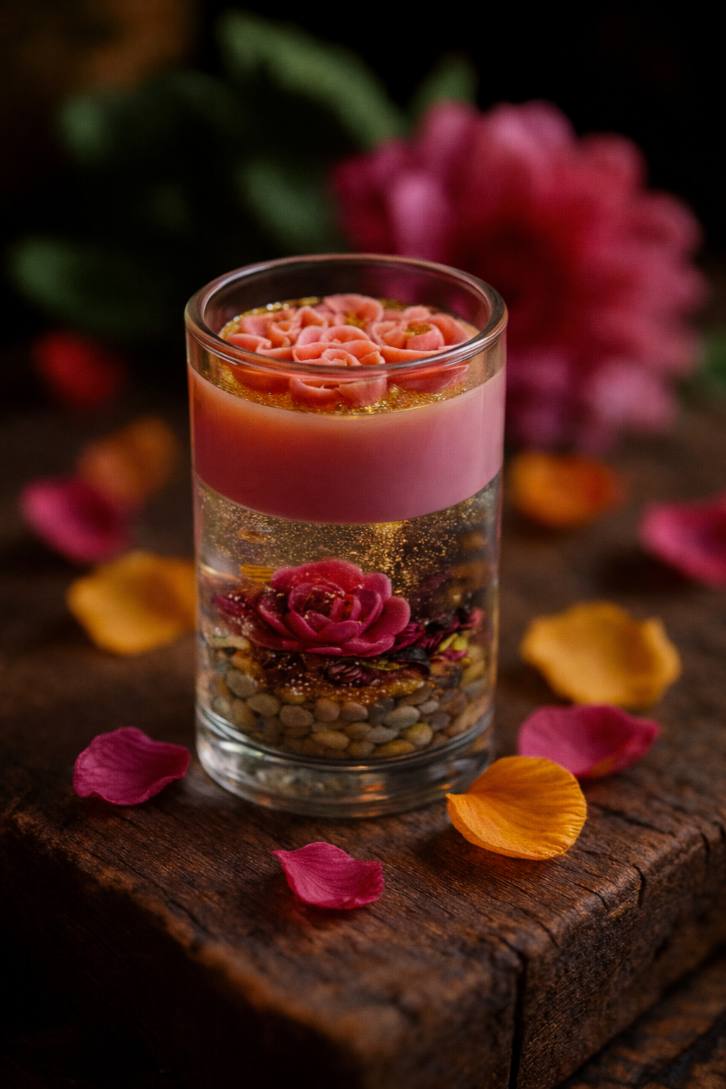 Luxe Bloemen – Decoratief Waxobject in Lang Glas