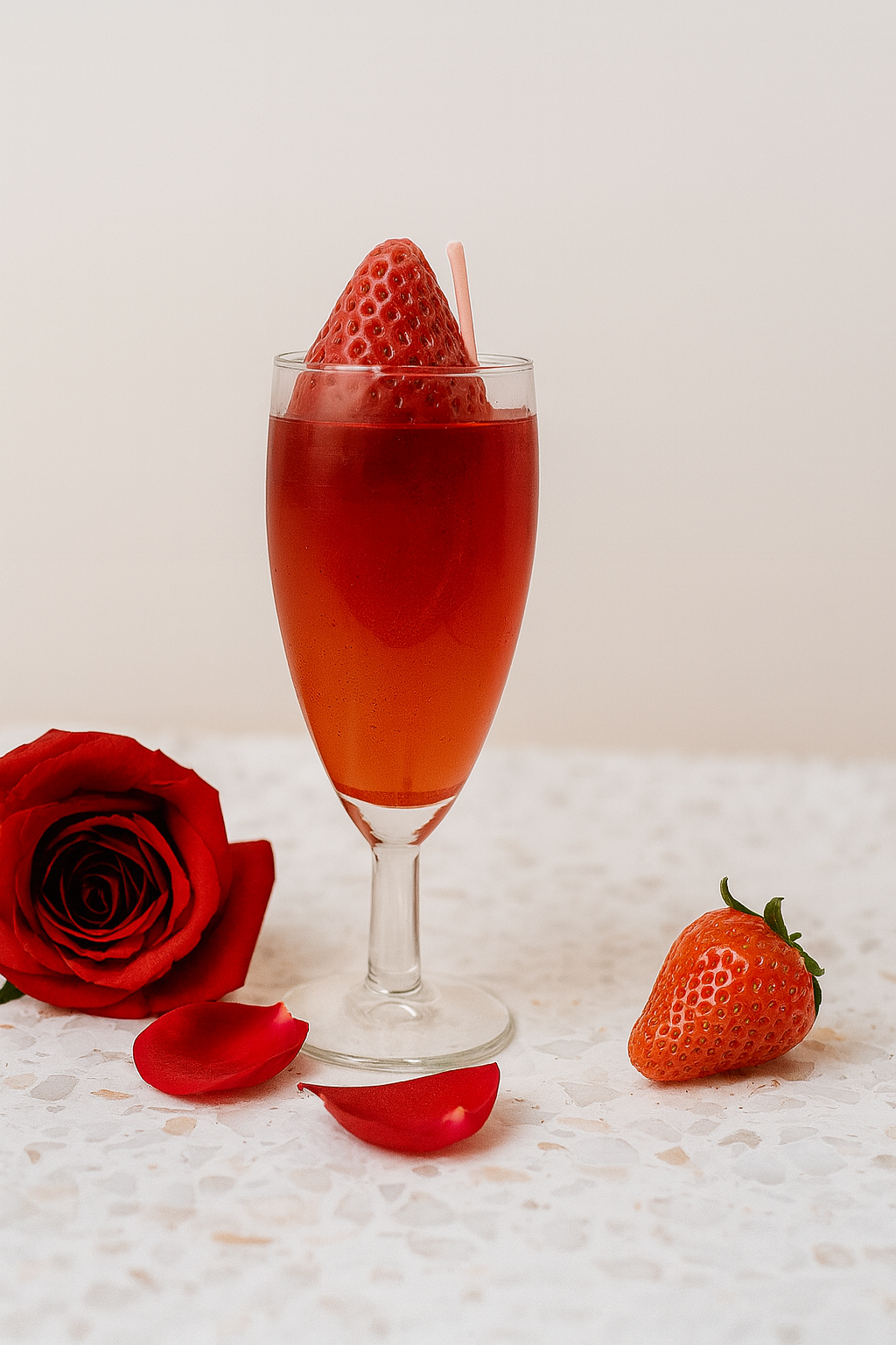 Champagne Aardbei Geurkaars – Gel & Soyawax – Luxe Champagnegeur