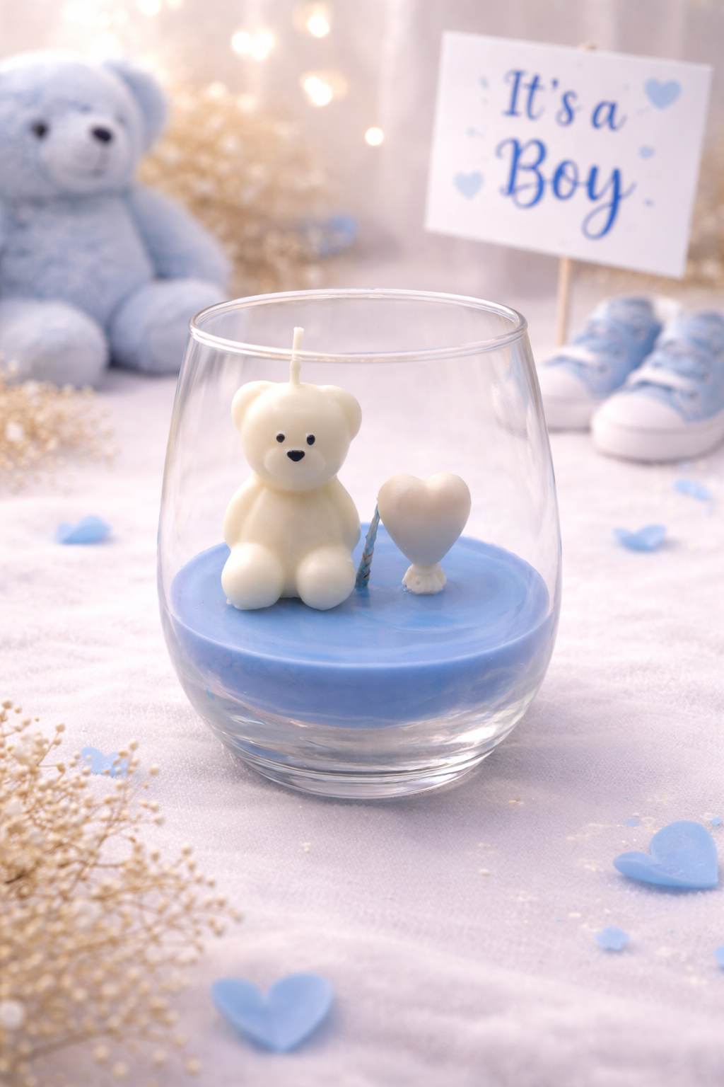 🧸 It’s a Boy – Handgemaakte Soyakaars